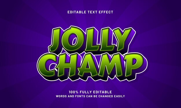 jolly champ editable text effects with a game and kids theme