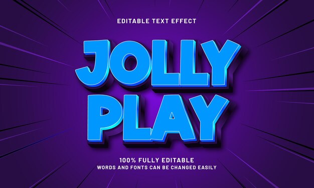 jolly play editable text effect with a play and kids theme