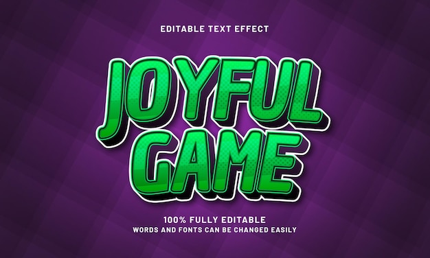 joyful game editable text effect with a game happy and kids theme
