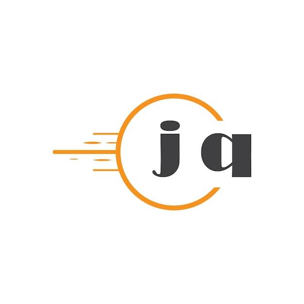 jq initial monogram logo with circle style design