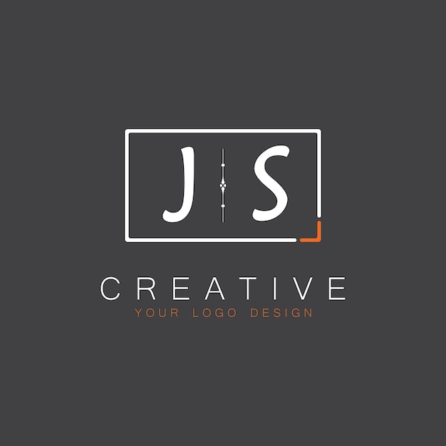 JS initial monogram logo for Creative with square style design