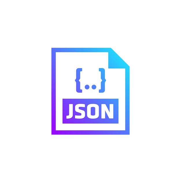 JSON file format icon vector