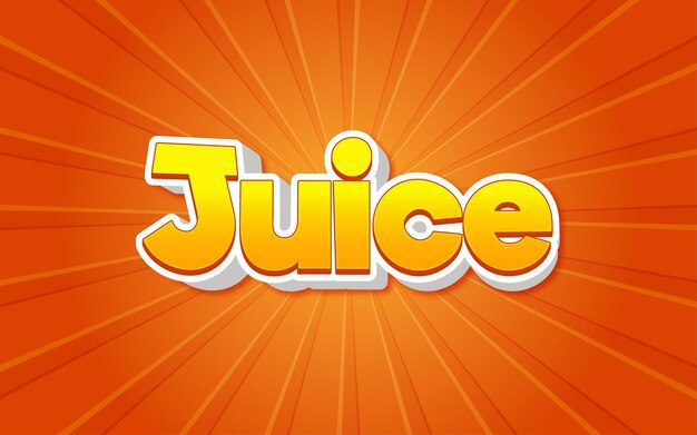 juice 3d editable text effect style premium eps template with sunbrast