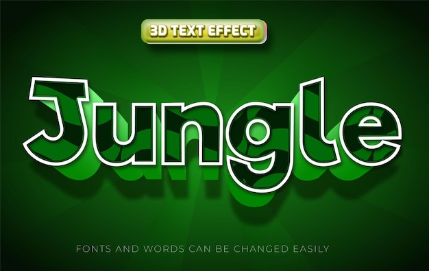 Jungle green 3d editable text effect style