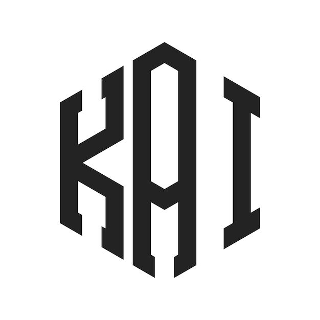 kai logo design initial letter kai monogram logo using hexagon shape