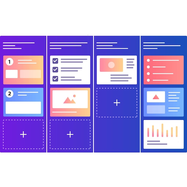 Kanban icon vector project scrum board isolated