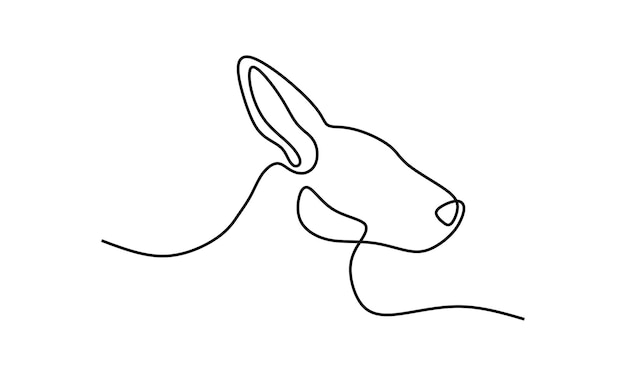 Kangaroo Oneline Continuous Single Line Art