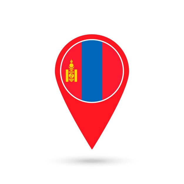 Karttamerkki Mongolian lipulla Vektorikuvitus