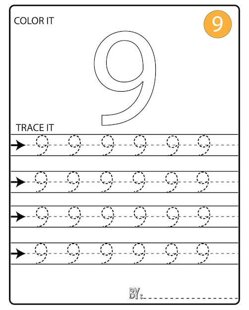 Käsialanumeroiden harjoitussivut numeroiden kirjoittamiseen. Numeroiden oppiminen, numeroiden harjoitusarkki.