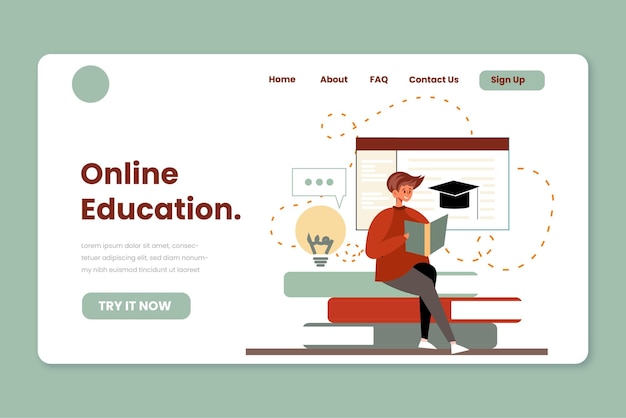 Käsin piirretty verkko-oppimisen web-mallipohja