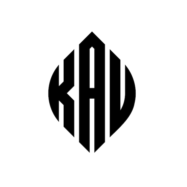 KAU circle letter logo design with circle and ellipse shape