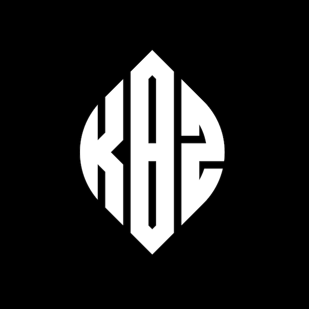 KBZ circle letter logo design with circle and ellipse shape