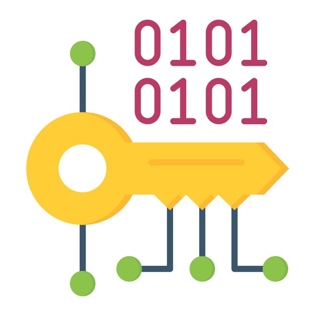 Key Encryption Flat Illustration