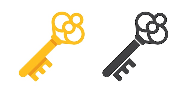Key icon in flat style Security vector illustration on isolated background Door protection sign business concept