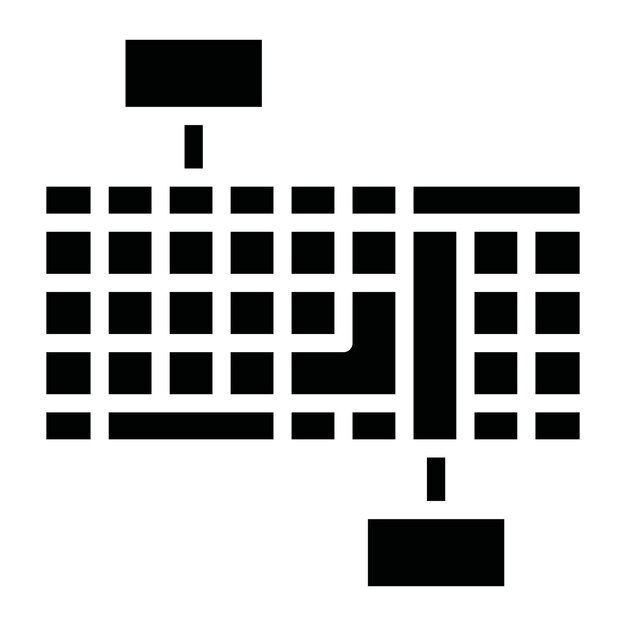 keyboard mapping glyph solid black illustration