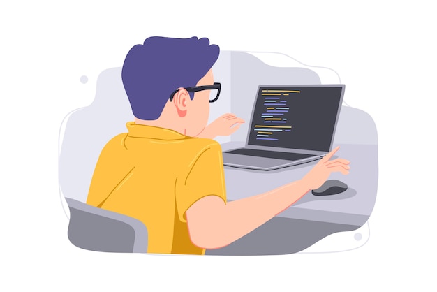 Kid Learning Coding Concept