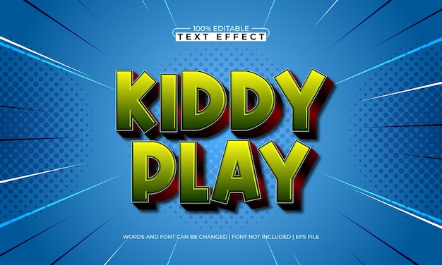 kiddy play editable text effect with a kids and cartoon text style