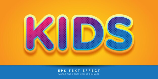 kids 3d editable text effect