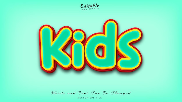 Kids editable text effect, free font