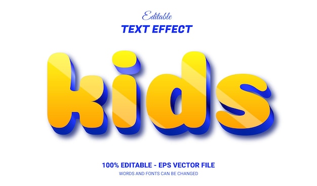 kids editable text effect