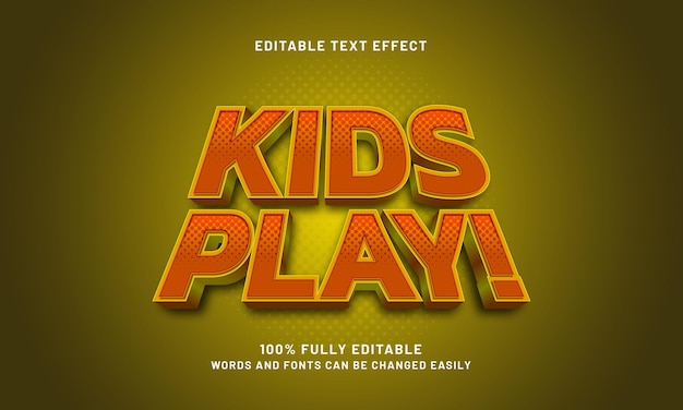kids play editable text effect with a kids joyful and comic theme