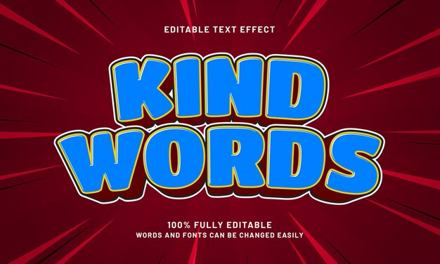 kind words editable text effects with a happy and nice theme