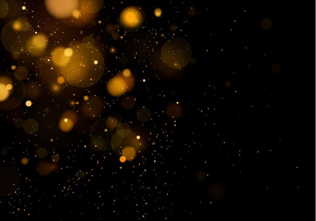 Kirkkaat valot bokeh-efektillä. Kimaltavat taianomaiset pölyhiukkaset.