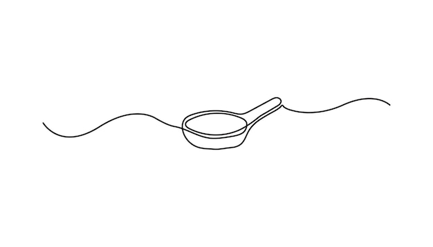 kitchenware pan continuous one line drawing
