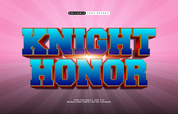 knight honor editable text effect with a knight and hero text effect