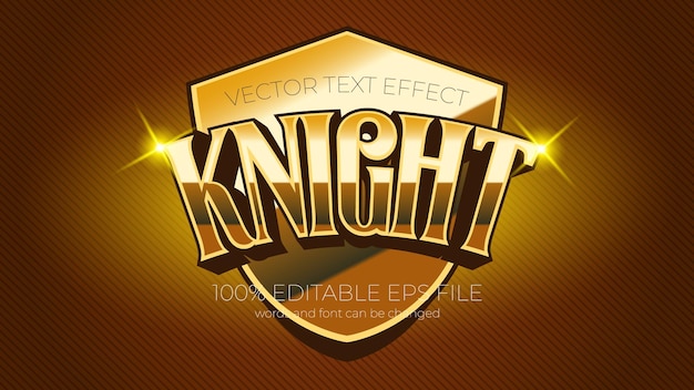 Knight text effect vector illustration