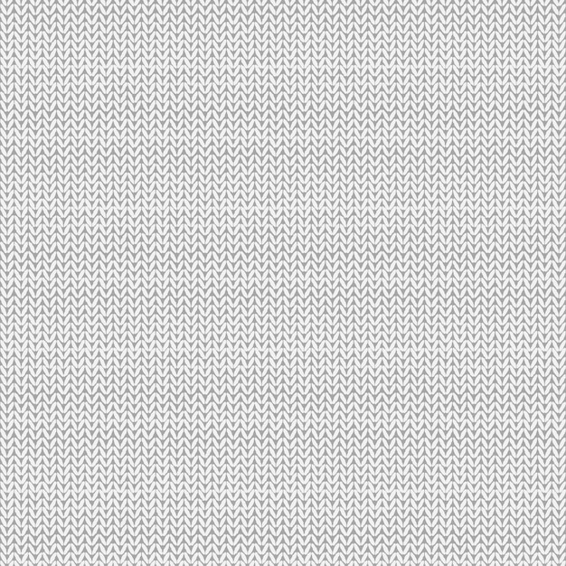 Knitted seamless pattern. White knit background. Vector illustration