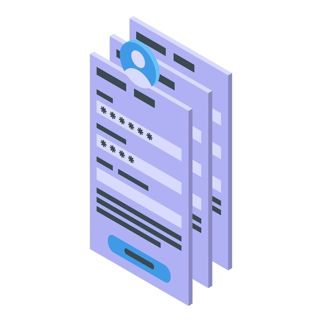 Know your client icon isometric vector Customer document Process bank