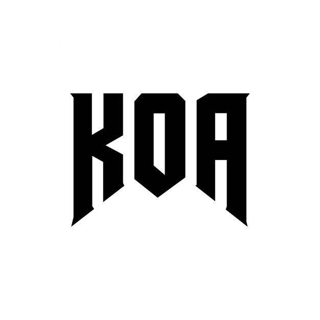 KOA letter logo design for technology company KOA logo design black and white color combination KOA logo KOA vector KOA design KOA icon KOA alphabet KOA typography logo design