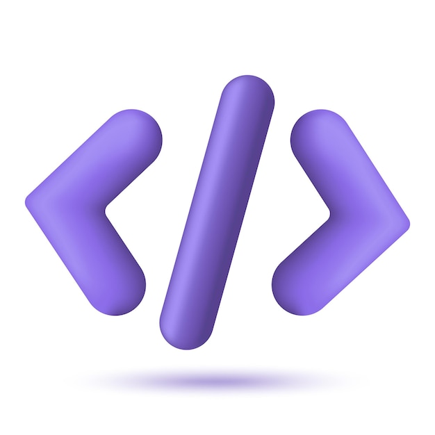 Koodikuvake. 3D-renderöinti digitaalinen symboli