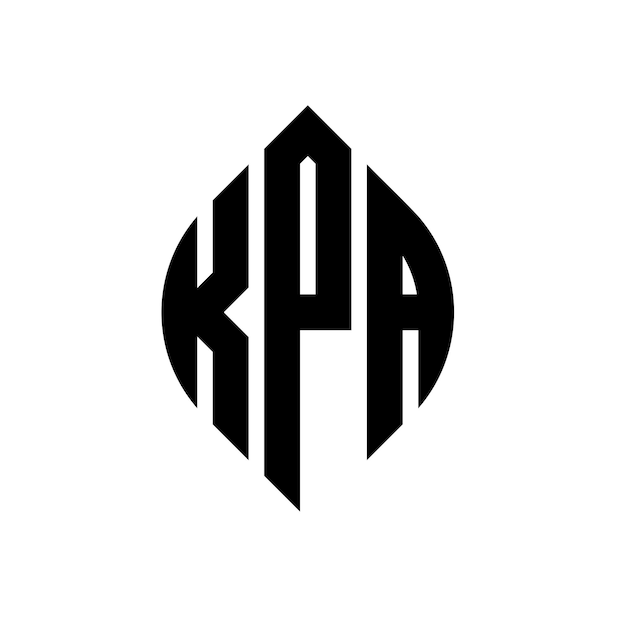 KPA circle letter logo design with circle and ellipse shape KPA ellipse letters with typographic style The three initials form a circle logo KPA Circle Emblem Abstract Monogram Letter Mark Vector