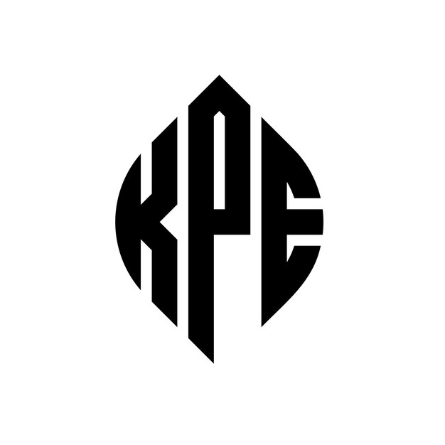 KPE circle letter logo design with circle and ellipse shape KPE ellipse letters with typographic style The three initials form a circle logo KPE Circle Emblem Abstract Monogram Letter Mark Vector