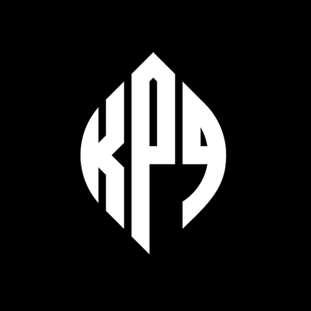 KPQ circle letter logo design with circle and ellipse shape KPQ ellipse letters with typographic style The three initials form a circle logo KPQ Circle Emblem Abstract Monogram Letter Mark Vector