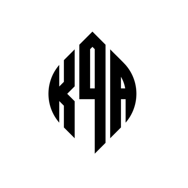 KQA circle letter logo design with circle and ellipse shape KQA ellipse letters with typographic style The three initials form a circle logo KQA Circle Emblem Abstract Monogram Letter Mark Vector