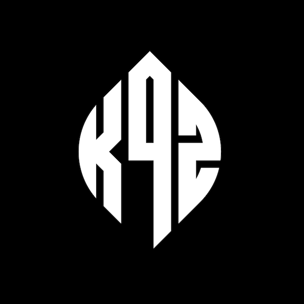 KQZ circle letter logo design with circle and ellipse shape KQZ ellipse letters with typographic style The three initials form a circle logo KQZ Circle Emblem Abstract Monogram Letter Mark Vector
