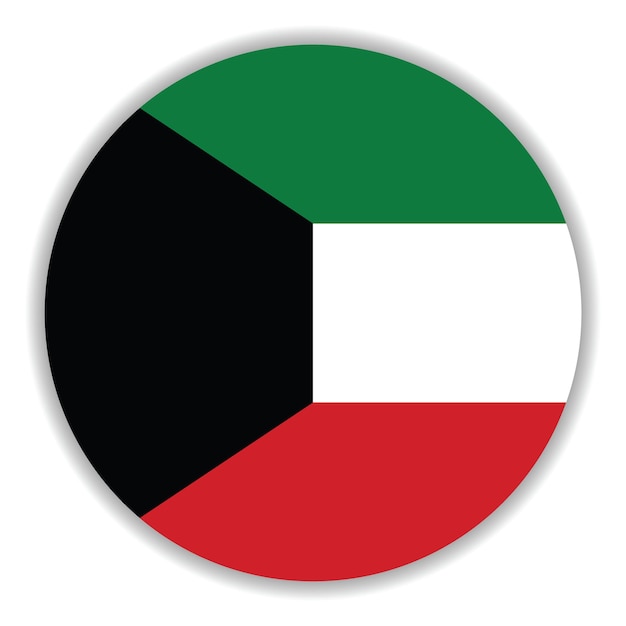 Kuwait circle flag icon digital vector illustration
