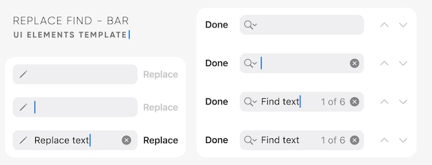 Label set for UI template including Menu Item replace Type Find none closed User Interface
