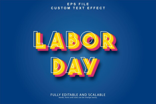 Labor Day 3d Text Effect