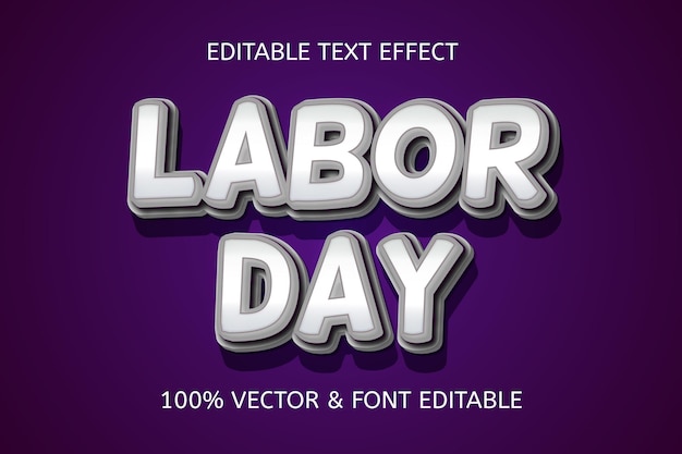 Labor day color purple white editable text effect