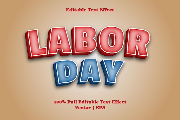 Labor day editable text effect