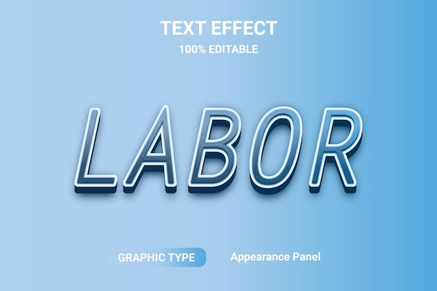 labor day text effect font style word and font can be changed