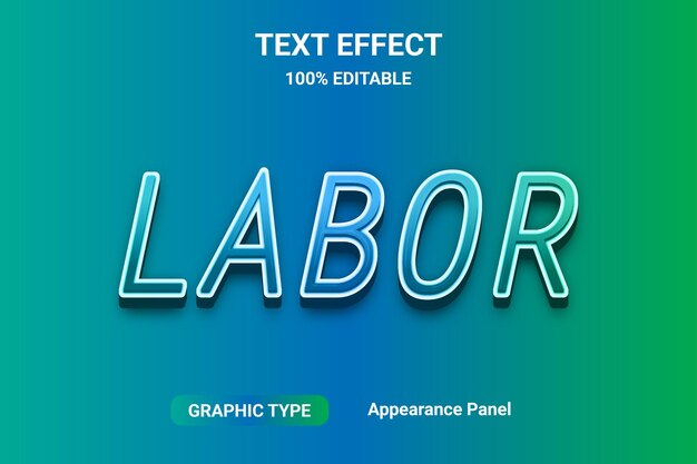 labor day text effect font style word and font can be changed