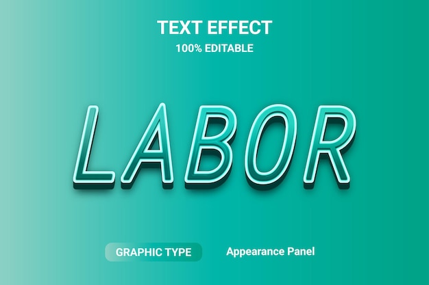 labor day text effect font style word and font can be changed