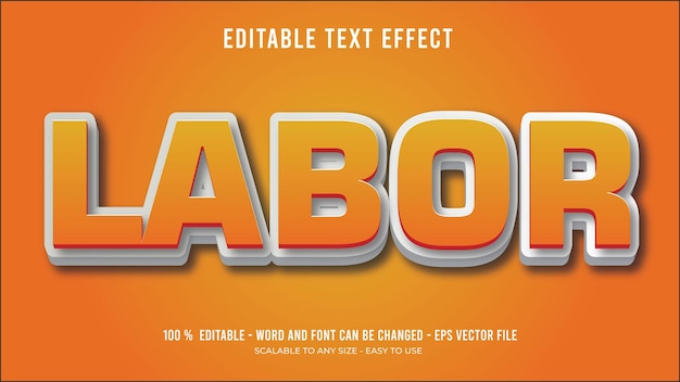 labor editable text effect