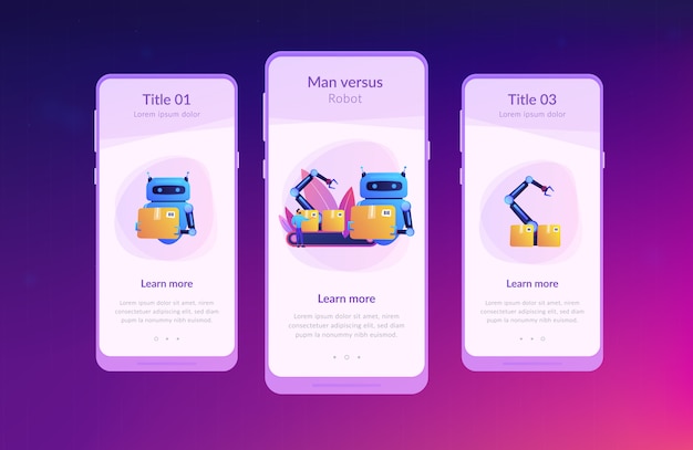 Labor substitution app interface template.