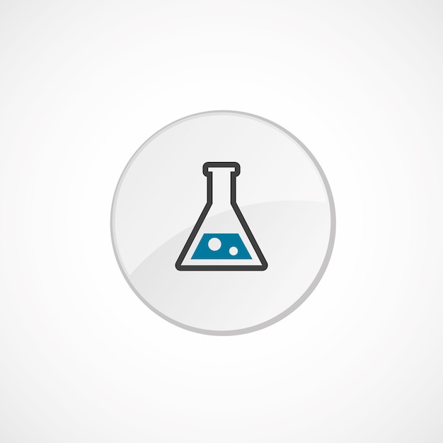 Laboratory icon 2 colored, gray and blue, circle badge